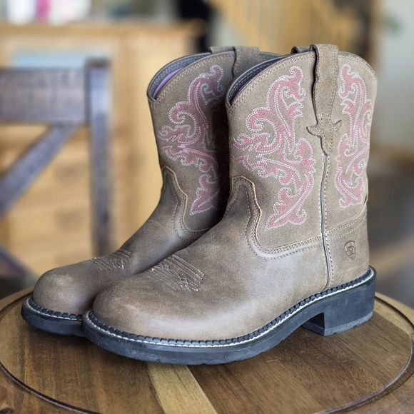 Ariat Women's Fatbaby Boots Western Brown Bomber Leather  Size US 10B Cowboy - Picture 1 of 10